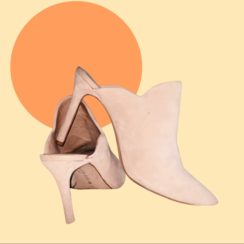 GIANNI BINI NUDE HEEL MULES